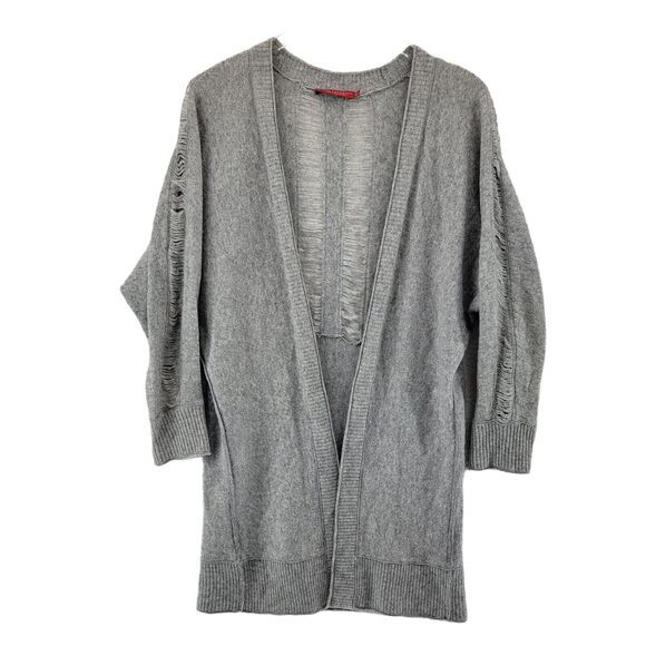 N:Philanthropy Distressed Cardigan Tunic Sweater XS S Gray Wool Modal Cashmere - Picture 1 of 9
